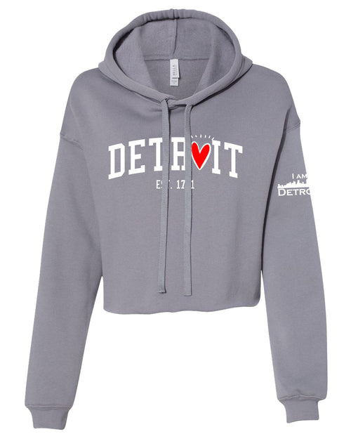 I Love Detroit - Crop Top Hoodie