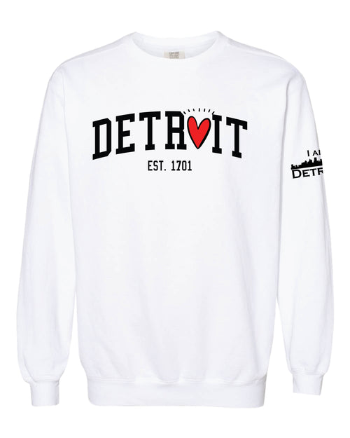 I Love Detroit - Red Heart Sweatshirt
